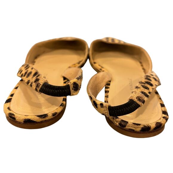 Loeffler Randall calf hair leopard print slingback flats, size 9 - Picture 6 of 8